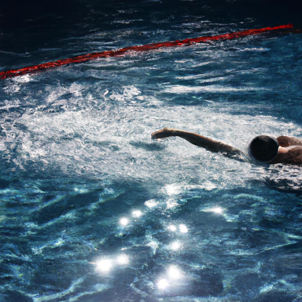 Person swimming in sparkling pool